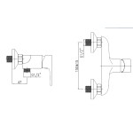 D10 60 00/150 Tira Sprchová nástěnná baterie, bez příslušenství