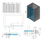 THRON ROUND sprchové dveře 1500 mm, kulaté pojezdy, čiré sklo