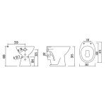 WC mísa stojící, 36x47cm, zadní odpad, bílá