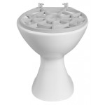 Výlevka stojící keramická s roštem 36x54 cm, spodní odpad, bílá