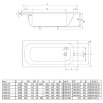 Obdélníková smaltovaná vana 150x70x39cm, bílá
