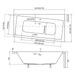 ASTI 1700 x 1100 mm / 210 l levá vana obdélníková