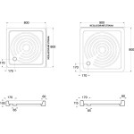 ASTRO 90 × 90 Hopa Vanička sprchová keramická