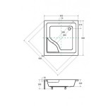 IGOR 80x80 Čtvercová sprchová vanička