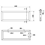 Podpěrná konzole 440x150x20mm, lakovaná ocel, černá mat, 1 ks