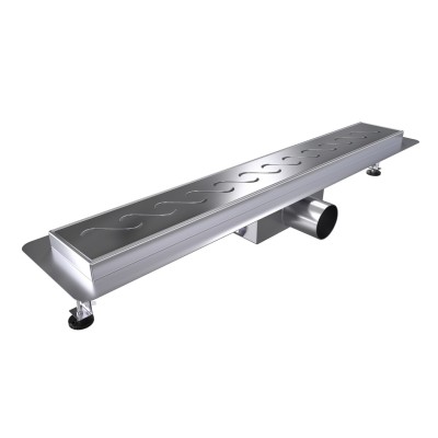 W-DRAINWELL 60 Chrom Odtokový podlahový žlab, vlnky