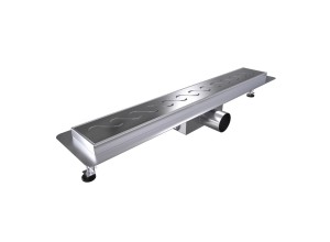 W-DRAINWELL 90 Chrom Odtokový podlahový žlab, vlnky