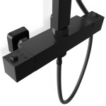 WEST Black Sprchový set s termostatickou baterií - hranatý, černý