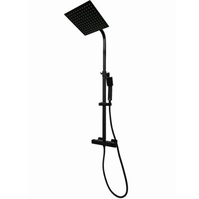 WEST Black Sprchový set s termostatickou baterií - hranatý, černý