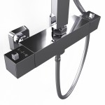 WEST chrom Sprchový set s termostatickou baterií - hranatý