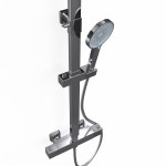 WEST chrom Sprchový set s termostatickou baterií - hranatý