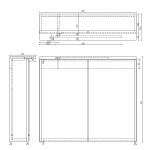 KAWA STRIP galerka s LED osvětlením 80x70x22cm, bílá