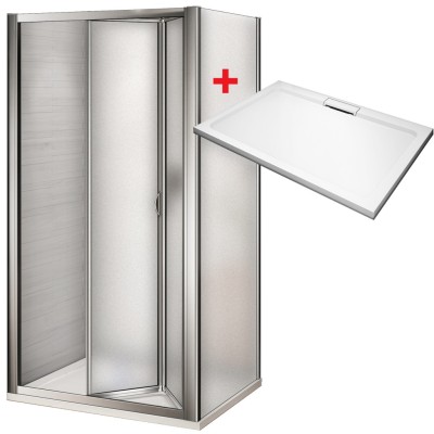 WRITE HARD 100x80 Grape Sprchový kout se zalamovacími dveřmi a mramorovou vaničkou