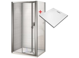 WRITE HARD 80x80 Sprchový kout se zalamovacími dveřmi a mramorovou vaničkou