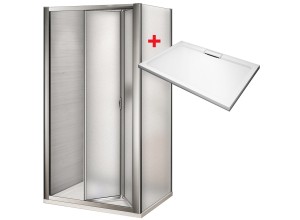 WRITE HARD 90x80 Grape Sprchový kout se zalamovacími dveřmi a mramorovou vaničkou