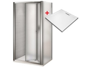 WRITE HARD 90x90 Grape Sprchový kout se zalamovacími dveřmi a mramorovou vaničkou