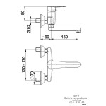 SOFIT Dřezová nástěnná vodovodní baterie, ramínko 15 cm