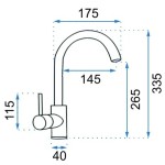 TANGU black Dřezová baterie