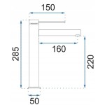 GILLES black+gold Umyvadlová baterie Vysoká