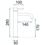 GLADYS KRUDA black Umyvadlová baterie Vysoká