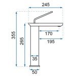 MARIUS black Umyvadlová baterie Vysoká