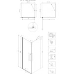 AVER COMBI 100x100 Grape Sprchový kout obdélníkový