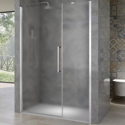 AVER LINE 90 Grape Sprchové dveře otevírací jednokřídlé s pevnou stěnou v rovině