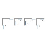 AVER DUE 90x80 Čiré Sprchová zástěna otevírací obdélníková