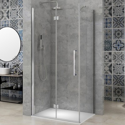 NOMI COMBI 100x90 Čiré Sprchový kout zalamovací obdélníkový