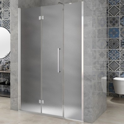 NOMI LINE 130 Grape Sprchové dveře zalamovací s pevnou stěnou v rovině (110+30)