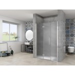 NOMI LINE 130 Grape Sprchové dveře zalamovací s pevnou stěnou v rovině (110+30)