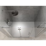 NOMI LINE 140 Čiré Sprchové dveře zalamovací s pevnou stěnou v rovině (60+90)