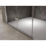 NOMI LINE 140 Čiré Sprchové dveře zalamovací s pevnou stěnou v rovině (60+90)