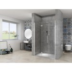 NOMI LINE 100 Čiré Sprchové dveře zalamovací s pevnou stěnou v rovině (80+30)