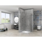 NOMI DUE 90x80 Čiré Sprchová zástěna zalamovací obdélníková