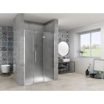 RIKA LINE 150 pravé Grape Sprchové dveře otevírací s pevnou stěnou v rovině