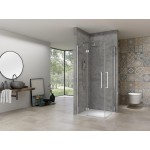 RIKA DUE 95x85 Čiré Sprchová zástěna otevírací obdélníková