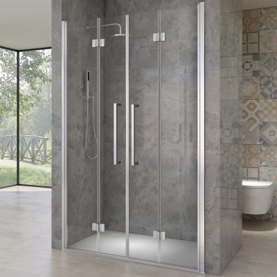 NOMI DOUBLE 130 Čiré (80+60) Sprchové dveře zalamovací