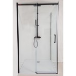 ORESTE 130 BLACK Clear Sprchové dveře do niky posuvné