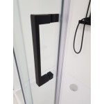 ORESTE 130 BLACK Clear Sprchové dveře do niky posuvné