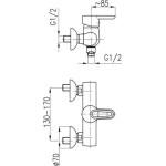 SJENIT 4 Well baterie sprchová nástěnná
