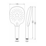 Sprchová hlavice 3-funkční s přepínačem - černá