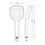 Sprchová hlavice jednofunkční - chrom+bílá