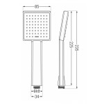 Sprchová hlavice jednofunkční v hranatém designu - chrom