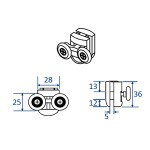 Horní pojezdové kolečko TERA BLACK