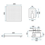 FRANCOA gold Podomítková sprchová sestava + box