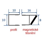 Profilek zavírací s magnetem (Lucio, Reba, Pilar) - chrom