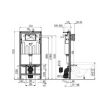 Kompletní 6-ti dílná sada WC s modulem do Sádrokartonu AM101/1120