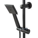 BRIAC Black Sprchový set s baterií a poličkou