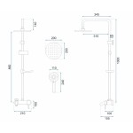 LORRAIN Black Sprchový set s baterií a mýdlenkou